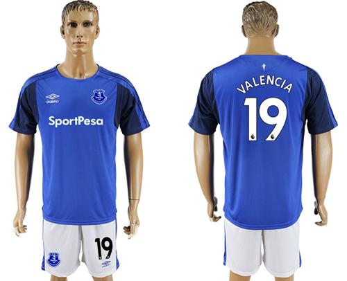 Everton #19 Valencia Home Soccer Club Jersey